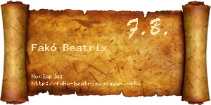 Fakó Beatrix névjegykártya