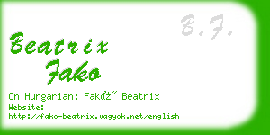 beatrix fako business card